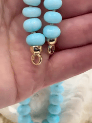 Peruvian Turquoise Opal Hand Knotted Necklace, 17