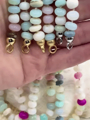 Peruvian Colorful Pastel Opal Hand Knotted Necklace, 17