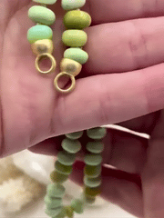 Peruvian Mixed Pale Green Opal Hand Knotted Necklace, 17