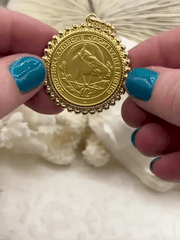 Silver Horse coin, Horse Pendant with Textured Bezel, 4 Bezel Finishes, Brass coin, Zinc Alloy Bezel with Jump Ring, Fast Ship