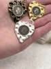Image of Replica Coin Pendant with Heart Shaped Textured Bezel, 5 bezel colors,Matte Gold, Gold, Burnished Silver, Bronze, and Matte Silver,Fast Ship