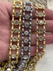 Image of Mixed Link Cable Chain with Clear Crystals, sold by the foot. 3 Finishes, Gold, Rhodium, or Matte Gold finishes Clear Crystals, Fast ship