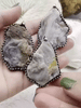 Image of Natural Agate Mixed Shape Pendants with Textured Burnished Silver Soldered Bezel. Variety of sizes and stones, all unique. Fast Ship