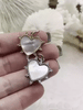 Image of Mother of Pearl Spike Heart CZ Charm, Cubic Zirconia charm, MOP Charms, Brass Mother of Pearl, 4 finishes available, Fast Ship