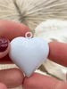 Image of White Heart Charm/Pendants, Heart Pendants, 3 sizes, Enamel Plated Brass Charms, Small, Medium, or Large, Colorful Hearts, Fast Ship