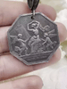 Image of Reproduction French Coin DE ST GOBAIN Pendant w/Large Bail or Jeton de notaires de Versailles 34mm Coin, 13mm Bail, Art Deco Coin, Fast Ship