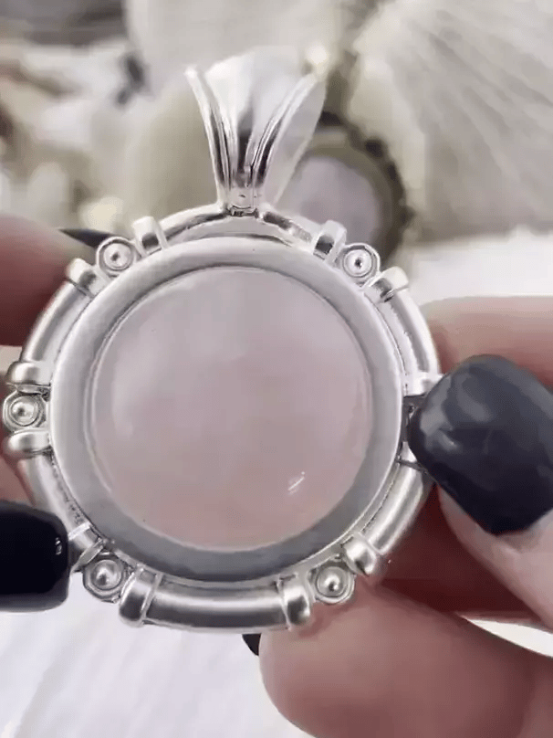 Rose Quartz Stone Pendant with Brass Bezel, Natural Stone Pendants, will come in a variety of patterns, 5 bezel colors, Fast Ship
