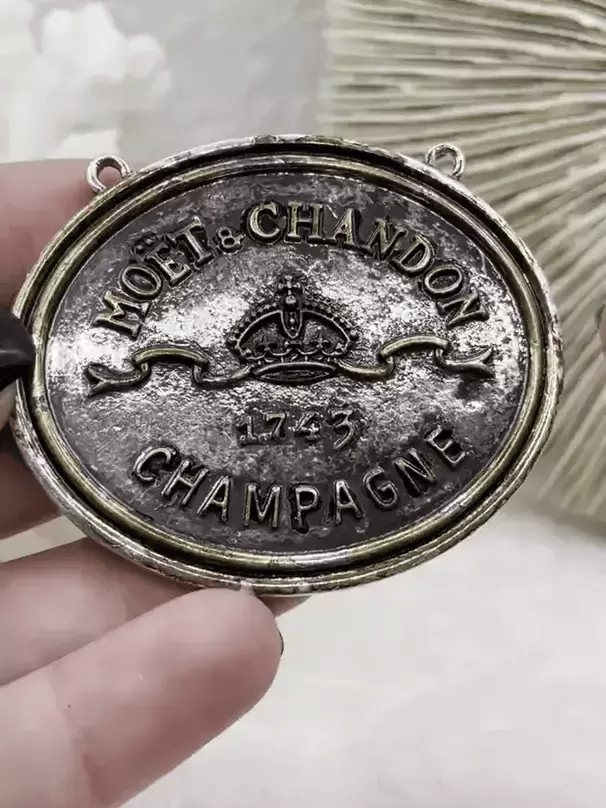 Vintage French Coin Replica Champagne Medallion Coin Pendant 47mm X 57mm, 2 Finishes Available, Champagne Coin, Champagne Pendant, Fast Ship
