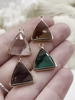 Image of Crystal Gold Soldered Pendants and charms. Triangle Gold Pendant Soldered Charms 4 Colors Fast Ship