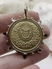 Image of Le Monde and Pendant, French Horticole De Dison, Horse Coin Pendant, French Pendant, French Coin, Black Spike and Round CZ Accents Coin