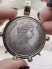 Image of Queen Elizabeth II Coin Pendant, Royal Pendant, Queen Pendant, Coin Bezel, Royal coin, Queen Elizabeth II Coin, 3 Styles. Fast Ship