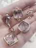 Image of Crystal Gold Soldered Pendants and charms. Square, Teardrop, Drop, Square connector , 6 Styles to choose from. Fast Shipping
