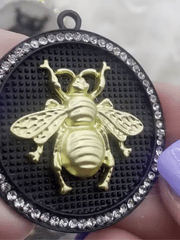 Bumble Bee Pendant with CZ, Round Bee Charm, Bumble Bee Charm, Mixed MetalBumble Bee, 10 Styles, Zinc Alloy, Cubic Zirconia, Fast Ship
