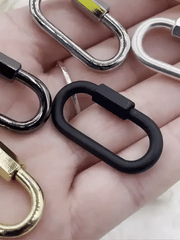 Large Oval Carabiner lock clasp. 2 Finishes, Brass Carabiner Screw Clasp, Carabiner Screw Pendant, Screw Connector Lock. Fast Ship