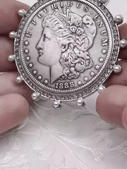 Reproduction Coin Pendant, Morgan Peace Dollar Pendant, Coin Bezel, Vintage Coin Pendant,  Bezel with CZ and Pearls. 3 Styles Fast Ship