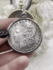Reproduction Coin Pendant 39mm, Coin Bezel, Vintage Coin, 5 bezel colors. Fast Shipping