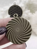 Image of Flat Round Filigree Stamped Metal Pendant Medallion Pendant,  4 styles, 42mm, 39mm, 34mm, 21mm Bronze. Fast Ship