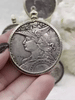 Image of Reproduction French Madagascar Medal Coin Pendant 39mm, Coin Bezel, French coin, Art Deco Coin, Gold or Silver, 5 bezel colors. Fast Ship