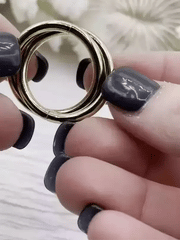 Interlocked Ring Connector, 7 Colors, 2 Size, Jewelry Connector, Hoop Charm Holder,  28mm, 22mm Soldered Double Crossover Ring ,Fast Ship