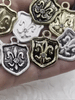 Image of Fleur De Lis Shield Charms with CZ, Fleur De Lis Charm, 9 Finishes, Brass Charm, Fleur de lis Pendant, French Charm, Paris Charm, Fast Ship.
