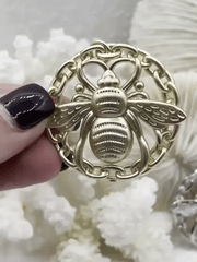 Brass Gold or Rhodium Plated Bee Pendant, Bee Charm, Bumblebee Pendant, High Quality Brass Pendants, Gold, Silver & Matte . 42mm Fast Ship