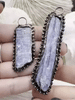 Image of Blue Color Kynite Pendant with Burnished Silver Soldered Bezel. Natural Kynite Stone. All Natural Stones, varying sizes. Fast Ship