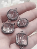 Image of Crystal Gunmetal Soldered Pendants and charms. Connector Soldered Charm, Drop Soldered Charms and Pendants, 4 Styles. Fast Shipping