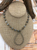 Image of Gemstone Crystal mix Rosary Picasso Jasper Square and Rondelle Crystal Beaded Chain 8mm 6mm Gunmetal or Bronze, pin 1 Meter (39 ") Fast Ship