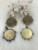 Image of Reproduction French Commemorative Medal Coin Pendant, Coin Bezel, French coin, Art Deco Coin, Gold or Silver, 5 bezel colors. Fast Ship