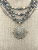 Image of Reproduction French Commemorative Medal Coin Pendant, Coin Bezel, French coin, Art Deco Coin, Gold or Silver, 5 bezel colors. Fast Ship