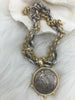 Image of Reproduction French Commemorative Medal Coin Pendant, Coin Bezel, French coin, Art Deco Coin, Silver Coin, 5 bezel colors. Fast Ship