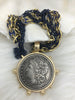 Image of Reproduction Coin Pendant, Morgan Peace Dollar Coin Pendant, Coin Bezel, Vintage Coin Pendant, Silver Coin, 3 bezel colors. Fast Ship