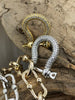 Image of Pave U shape Clasp, U Lock Marine Shackle BRASS, Horseshoe Clasp, U Link Chain, Anchor Carabiner, Anchor Shackle, 3 finishes. Fast Ship