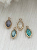 Image of Crystal Gold Soldered Pendants and charms. Purple,Clear,Aquamarine,Teal Marquise Crystal, Soldered Charms 4 Colors Fast Ship