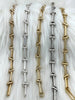 Image of HIGH QUALITY Brass Mixed Link Cable Chain Rectangular/Round by the foot. 21.5mm x 6.5mm Rect. 10mm round. Three colors Fast Ship
