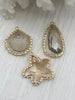 Image of Crystal and Gold Pendants and charms. Shell, Teardrop, Starfish , 3 Styles to choose from. Fast Shipping