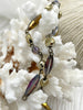 Image of Faceted Crystal AB Gold Iridescent Diamond and Flat Round Gold mixed shape Rosary, Glass Beads,Beaded Chain Bronze Pin by the Foot Fast Ship