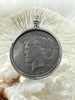 Image of Reproduction Coin Pendant 39mm, Coin Bezel, Liberty Coin, Vintage Coin, 3 bezel colors. Fast Shipping