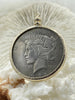 Image of Reproduction Coin Pendant 39mm, Coin Bezel, Liberty Coin, Vintage Coin, 3 bezel colors. Fast Shipping