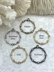 Micro Pave CZ Circle Charms, Large Round Hoop CZ Pendants, Pave Hoop 30mm Charm, Round Pendant with Cubic Zirconia, 4 Finishes,Fast Shipping
