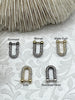 Image of Pave U shape Finding, U Shape BRASS Finding with CZ, Cubic Zirconia, U Link Chain Connector, 5 Finishes. Fast Ship
