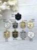 Image of Fleur De Lis Shield Charms with CZ, Fleur De Lis Charm, 9 Finishes, Brass Charm, Fleur de lis Pendant, French Charm, Paris Charm, Fast Ship.