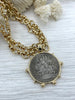 Image of Reproduction Peso Silver Coin Pendant, Coin Bezel, Mexican Coin, Horse Coin, Horse Pendant, Equestrian Pendant, Equestrian Coin. Fast Ship