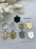 Image of Fleur De Lis Shield Charms with CZ, Fleur De Lis Charm, 9 Finishes, Brass Charm, Fleur de lis Pendant, French Charm, Paris Charm, Fast Ship.