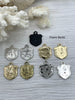 Image of Fleur De Lis Shield Charms with CZ, Fleur De Lis Charm, 9 Finishes, Brass Charm, Fleur de lis Pendant, French Charm, Paris Charm, Fast Ship.