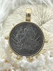 Image of Reproduction Peso Silver Coin Pendant, Coin Bezel, Mexican Coin, Horse Coin, Horse Pendant, Equestrian Pendant, Equestrian Coin. Fast Ship