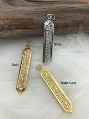 Brass Gold Plated Flower Pendant, High Quality Brass Charm Pendants, Gold Flower Charms, Fast Ship