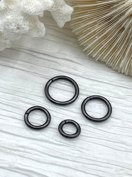 Jump Rings Matte Gunmetal, 6mm, 8mm, 10mm, or 12mm, PK of 10 – Bling By A