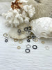 Image of Jump Rings Matte Gold, 4mm, 6mm, 8mm, 10mm, or 12mm, PK of 10, Brass Jump Rings, OPEN Ring, Heavy 15 GA (1.8mm) Jump Rings, Fast Ship