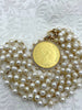 Image of Queen Elizabeth II Coin Pendant,Royal Pendant,Queen Pendant,Coin with Pearl and CZ Accents,Queen Elizabeth II Coin, 3 Styles. Fast Ship